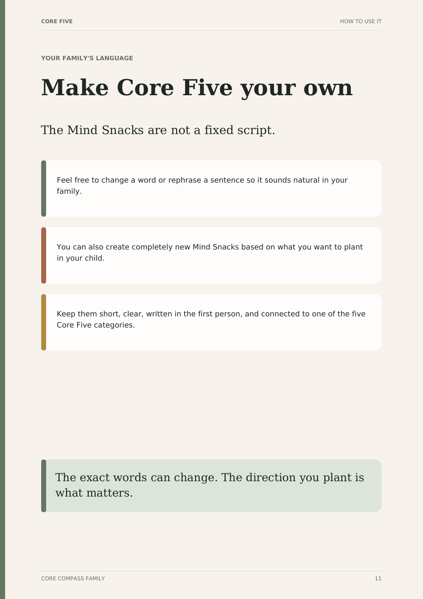 Make Core Five your own page